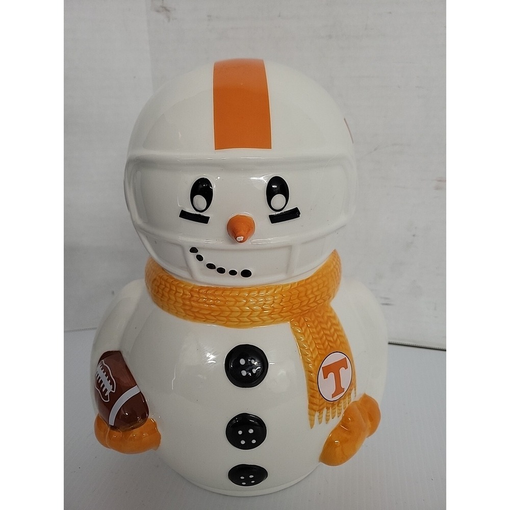 Tennessee Volunteers NCAA Ceramic Snowman With Football‎ 11"